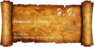 Hamvas Ilona névjegykártya